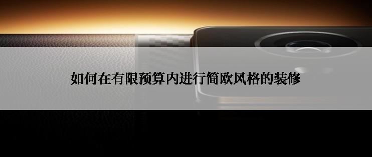 如何在有限预算内进行简欧风格的装修