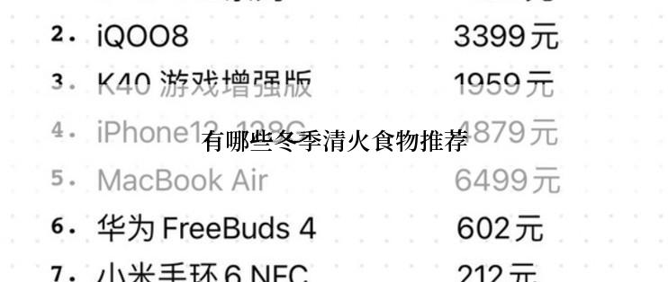 有哪些冬季清火食物推荐