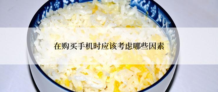 在购买手机时应该考虑哪些因素