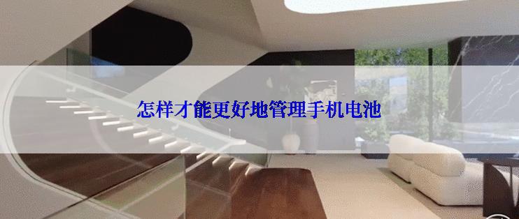 怎样才能更好地管理手机电池