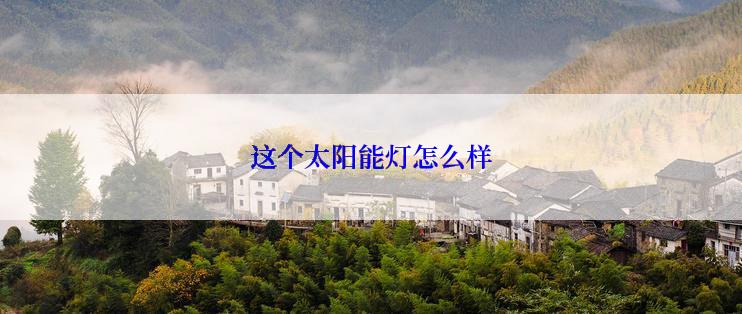 这个太阳能灯怎么样
