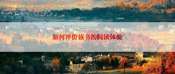如何评价该书的阅读体验
