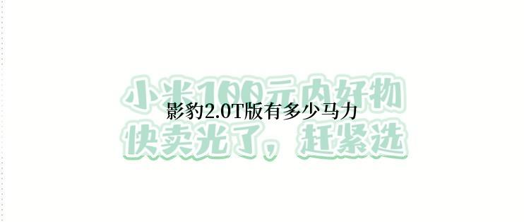 影豹2.0T版有多少马力