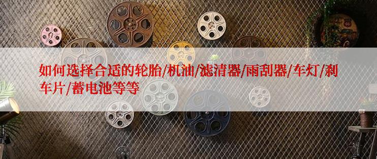 如何选择合适的轮胎/机油/滤清器/雨刮器/车灯/刹车片/蓄电池等等