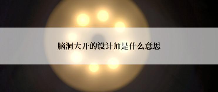 脑洞大开的设计师是什么意思