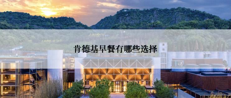 肯德基早餐有哪些选择