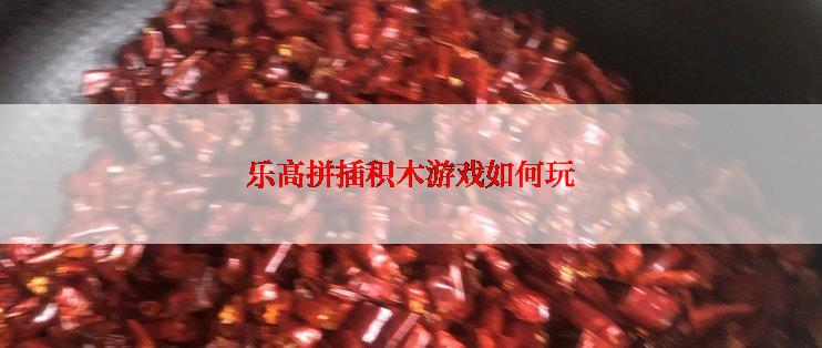 乐高拼插积木游戏如何玩