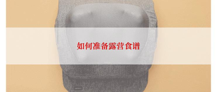 如何准备露营食谱