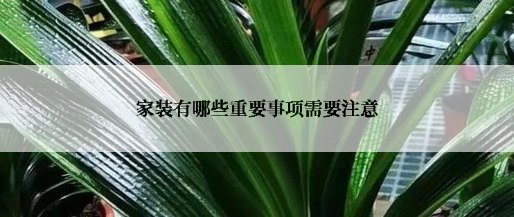 家装有哪些重要事项需要注意