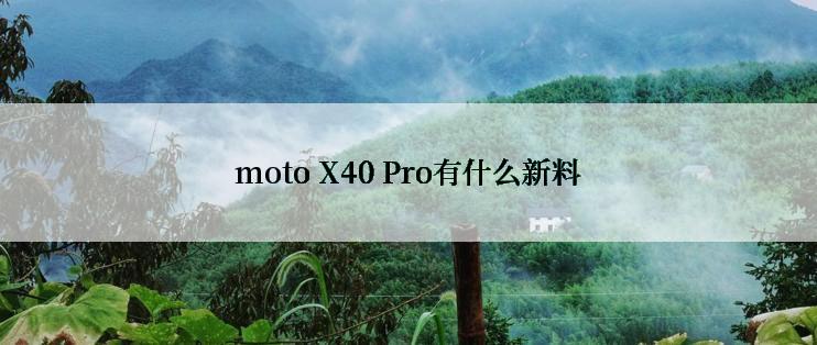 moto X40 Pro有什么新料