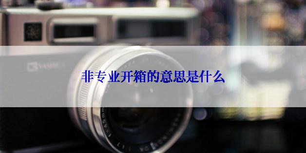非专业开箱的意思是什么