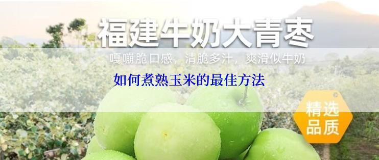 如何煮熟玉米的最佳方法
