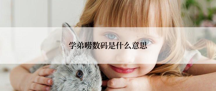 学弟唠数码是什么意思