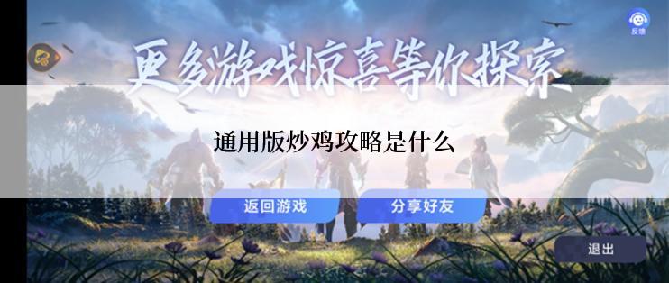 通用版炒鸡攻略是什么