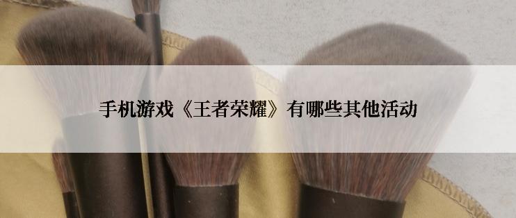 手机游戏《王者荣耀》有哪些其他活动