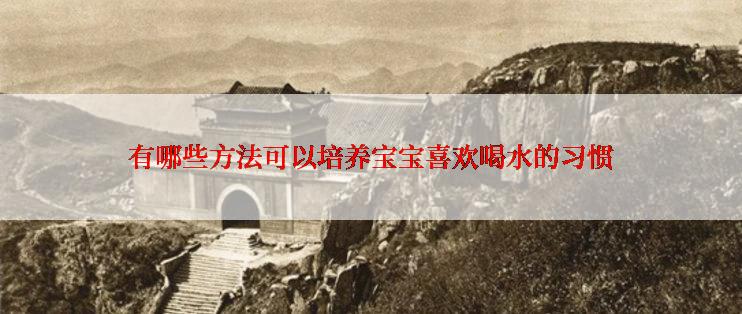 有哪些方法可以培养宝宝喜欢喝水的习惯