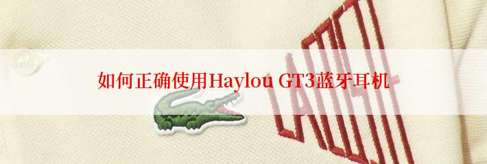 如何正确使用Haylou GT3蓝牙耳机