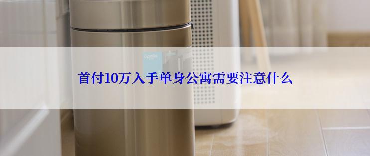 首付10万入手单身公寓需要注意什么