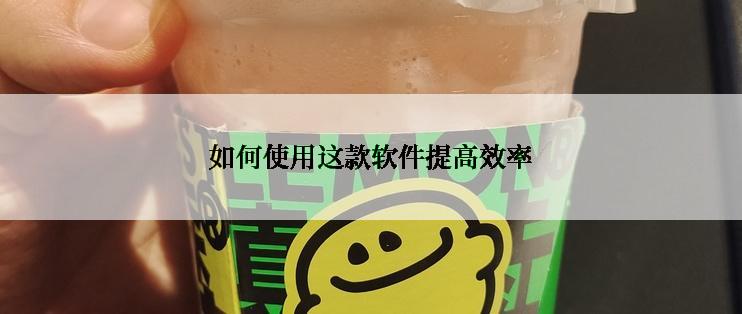 如何使用这款软件提高效率