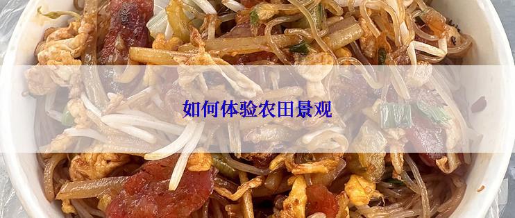 如何体验农田景观