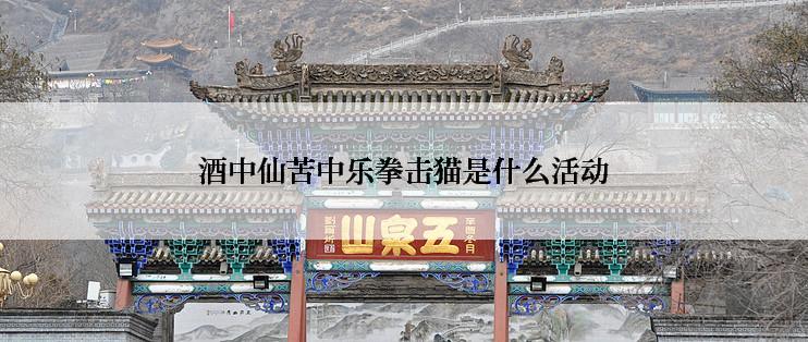 酒中仙苦中乐拳击猫是什么活动