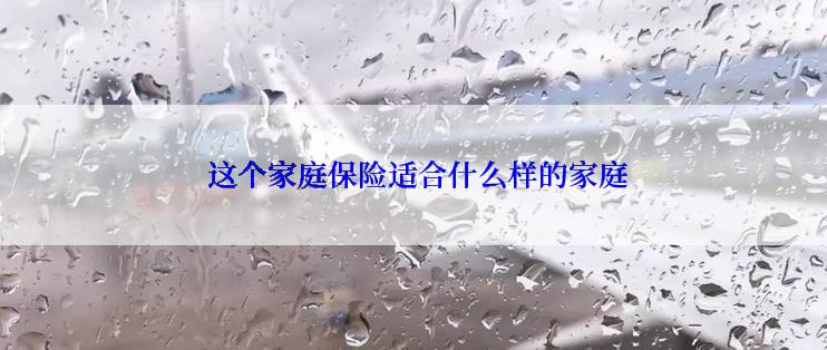 这个家庭保险适合什么样的家庭