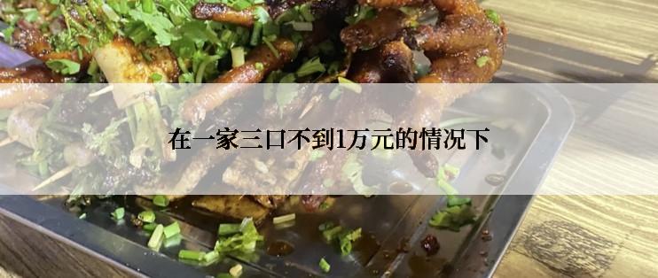 在一家三口不到1万元的情况下