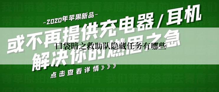  口袋暗之救助队隐藏任务有哪些
