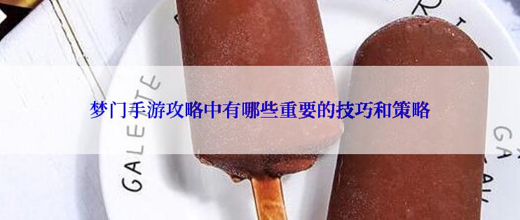梦门手游攻略中有哪些重要的技巧和策略