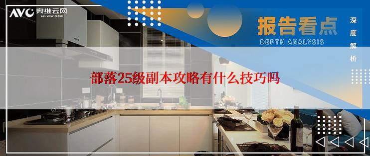 部落25级副本攻略有什么技巧吗