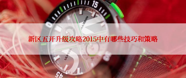 新区五开升级攻略2015中有哪些技巧和策略