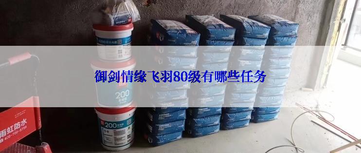 御剑情缘飞羽80级有哪些任务