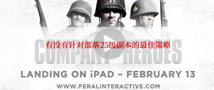  有没有针对部落25级副本的最佳策略