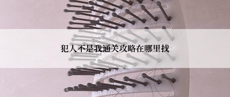 犯人不是我通关攻略在哪里找