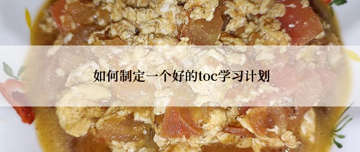  如何制定一个好的toc学习计划