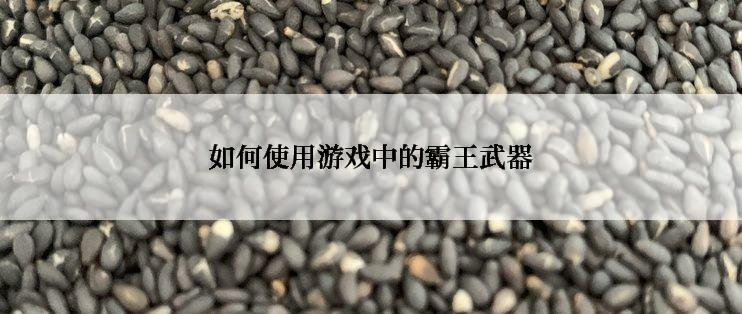 如何使用游戏中的霸王武器