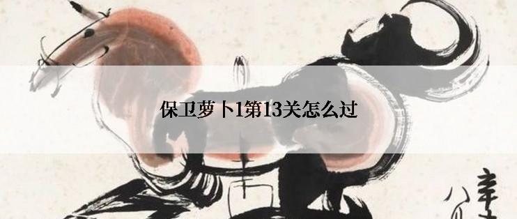 保卫萝卜1第13关怎么过