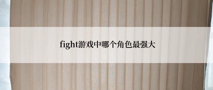  fight游戏中哪个角色最强大
