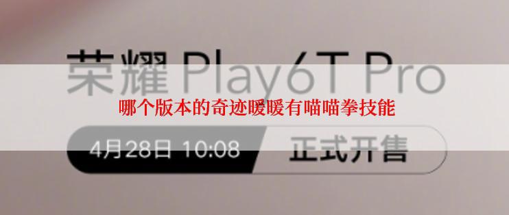  哪个版本的奇迹暖暖有喵喵拳技能