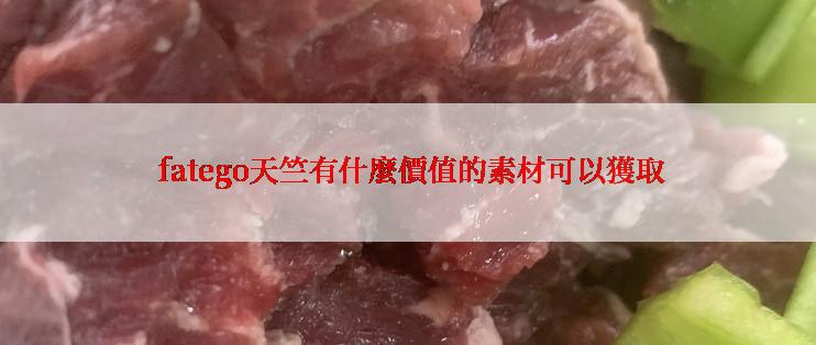 fatego天竺有什麼價值的素材可以獲取