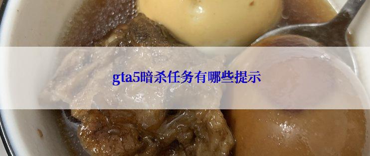  gta5暗杀任务有哪些提示