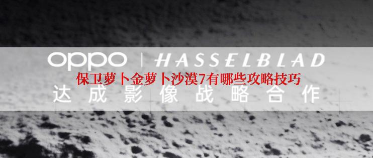  保卫萝卜金萝卜沙漠7有哪些攻略技巧