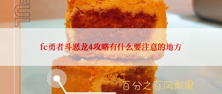 fc勇者斗恶龙4攻略有什么要注意的地方