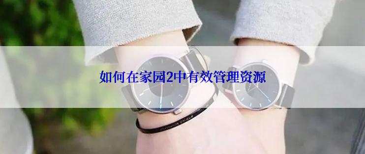 如何在家园2中有效管理资源
