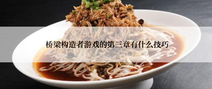  桥梁构造者游戏的第三章有什么技巧