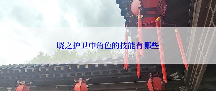 晓之护卫中角色的技能有哪些