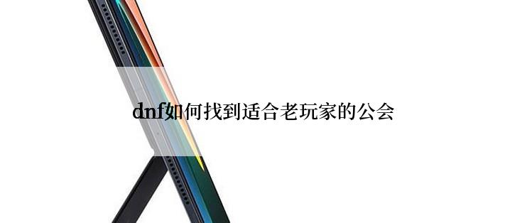 dnf如何找到适合老玩家的公会