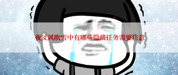  夜叉风吹雪中有哪些隐藏任务需要注意