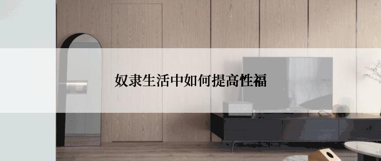 奴隶生活中如何提高性福