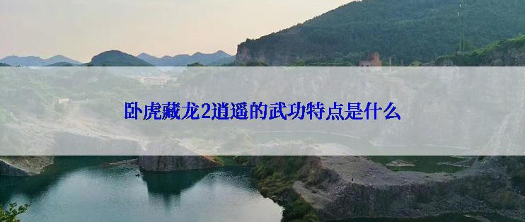 卧虎藏龙2逍遥的武功特点是什么